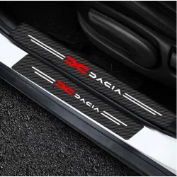 Naklejki Ochronne na Progi Dacia – Carbon Look z Logo DACIA - zestaw 4 sztuk